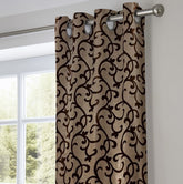 Draperie Blackout crem model maro inchis (2025) Perdele de Poveste